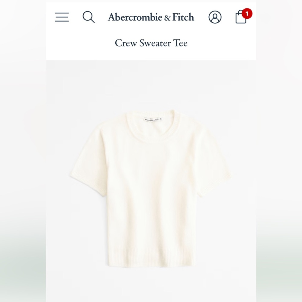 Abercrombie Crew Sweater Tee (Cream)